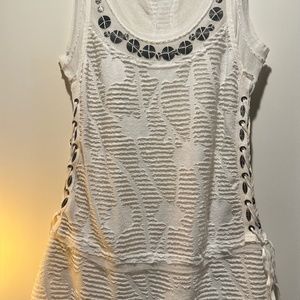 Monorena Tunic Tank - White Sleeveless - M/L